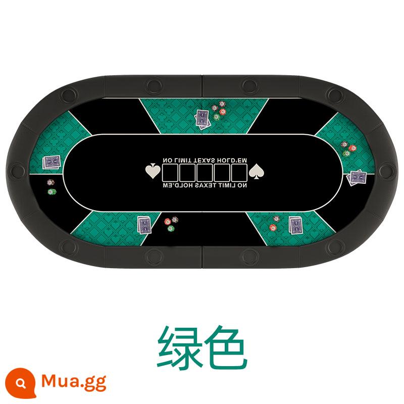 Bairuo Texas bàn poker gấp máy tính để bàn bàn poker bàn chân sắt gấp một nửa trò chơi bàn poker chip tùy chỉnh - màu xanh lá