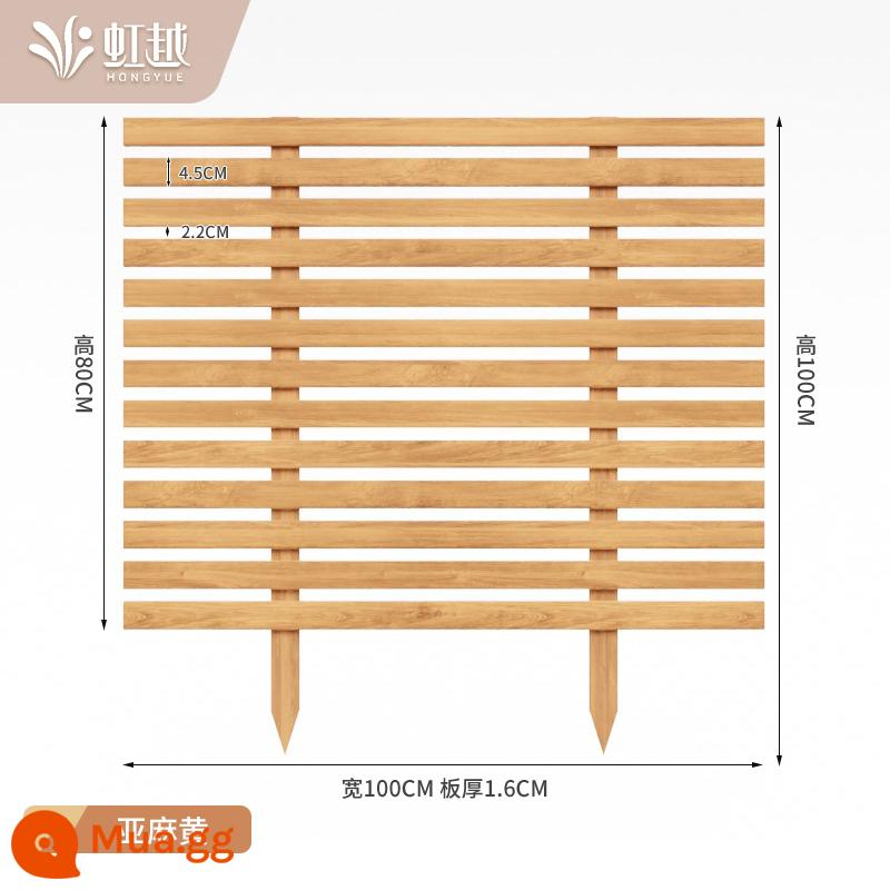 Hàng rào gỗ Hongyue chống ăn mòn hàng rào sân vườn bãi cỏ ngoài trời hàng rào nhỏ vườn rau sân hàng rào phủ xanh hoa hồ bơi hàng rào - Chiều dài 100*Tổng chiều cao 100*Chiều cao bảng 80cm Độ dày 1,6cm Màu vàng lanh