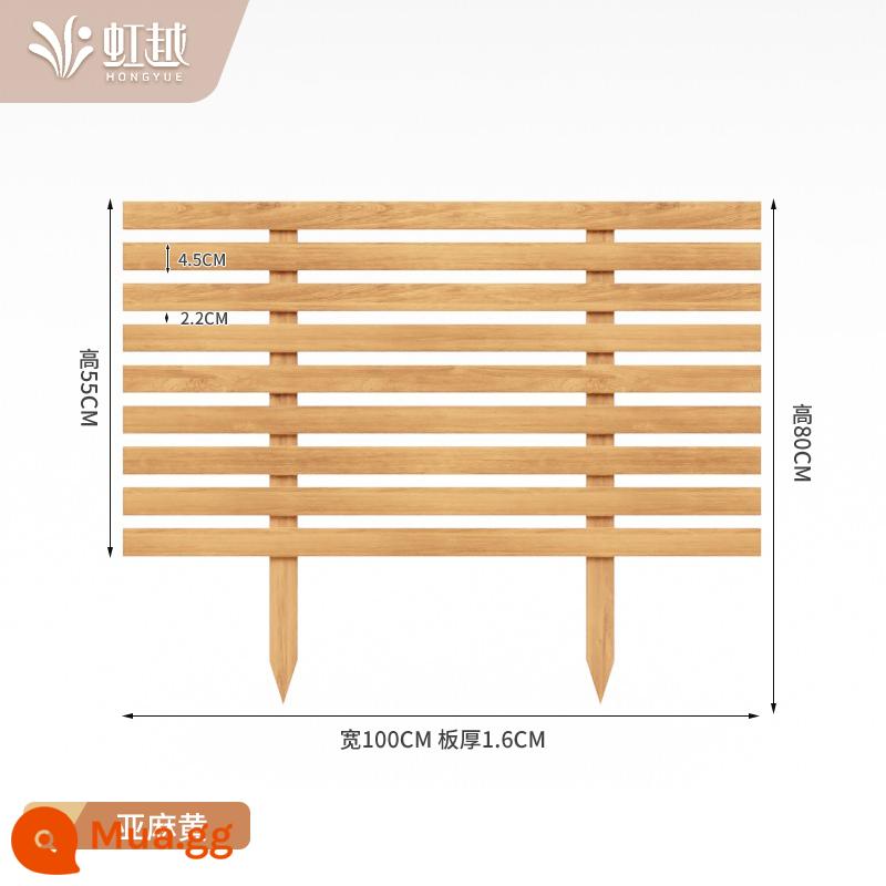 Hàng rào gỗ Hongyue chống ăn mòn hàng rào sân vườn bãi cỏ ngoài trời hàng rào nhỏ vườn rau sân hàng rào phủ xanh hoa hồ bơi hàng rào - Chiều dài 100*Tổng chiều cao 80*Chiều cao bảng 55cm Độ dày 1,6cm Màu vàng lanh