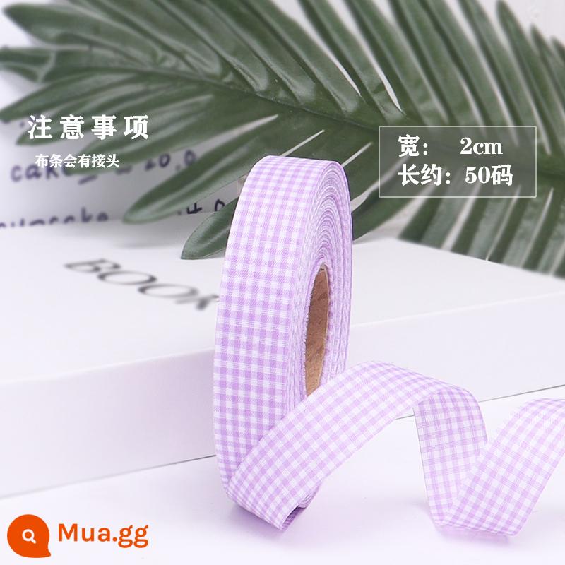 Ins Gấu Mini Feinan Tuyết Trang Trí Bánh Hộp Đóng Gói Trong Suốt 2 Inch Vòng Giấy Trong Suốt Hộp Bánh Mousse - Như trong hình, ruy băng kẻ sọc 2cm màu tím nhạt