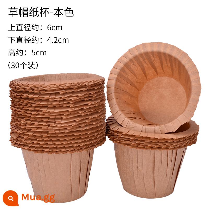 Ins Gấu Mini Feinan Tuyết Trang Trí Bánh Hộp Đóng Gói Trong Suốt 2 Inch Vòng Giấy Trong Suốt Hộp Bánh Mousse - Như hình 30 cốc mũ rơm da bò