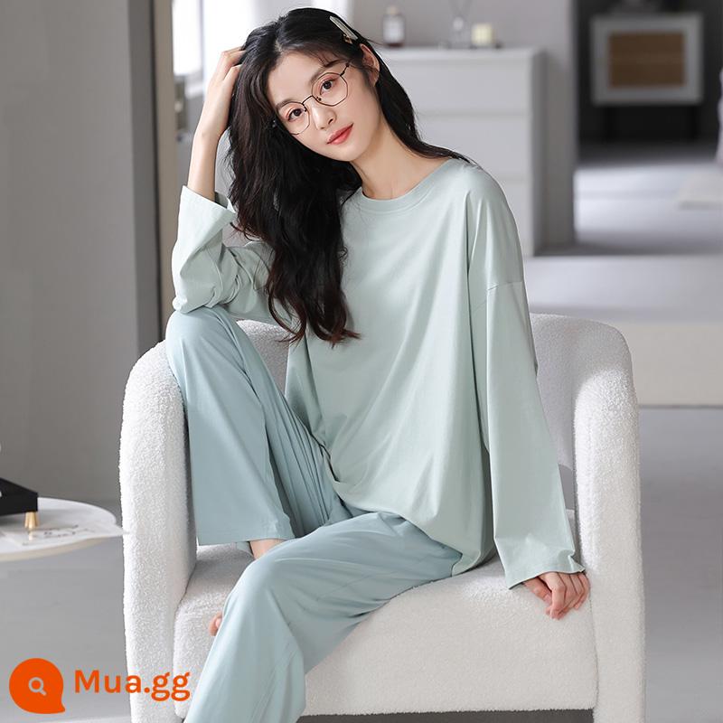 Bộ đồ ngủ Modal Plus size nữ 2022 mới dài tay mùa xuân và mùa thu quần áo hai mảnh ở nhà mềm mại và rộng rãi - Giá mỗi bộ 44105