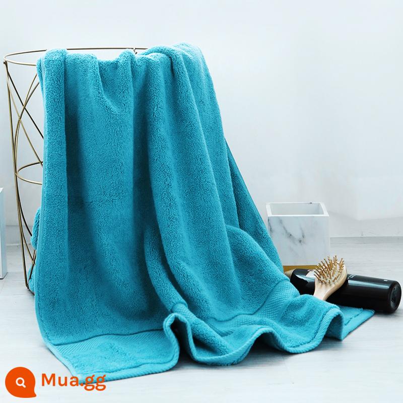 Lớn Khăn Tắm Hộ Gia Đình Cotton Nguyên Chất Cotton Thấm Hút Khăn Khách Sạn Bộ 3 Người Lớn Nam Nữ Quấn Khăn Mùa Đông Dày Dặn Mới 2022 - Màu xanh chim công: Khăn tắm Santorini