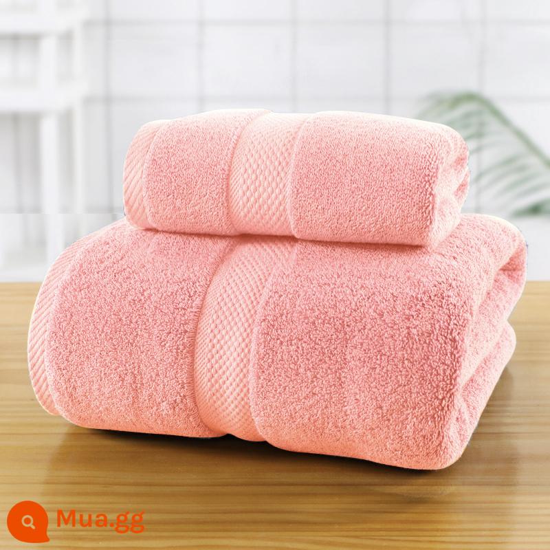 Lớn Khăn Tắm Hộ Gia Đình Cotton Nguyên Chất Cotton Thấm Hút Khăn Khách Sạn Bộ 3 Người Lớn Nam Nữ Quấn Khăn Mùa Đông Dày Dặn Mới 2022 - Bộ 2 món hồng-Santorini (1 khăn tắm + 1 khăn tay)