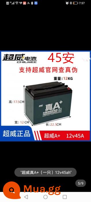 Chaowei pin axit chì 12V12AH đơn 6-DZM-12/6-DZF-20 pin chiếu sáng xe lăn âm thanh - Bảo vệ Triều Vĩ 12v45 1