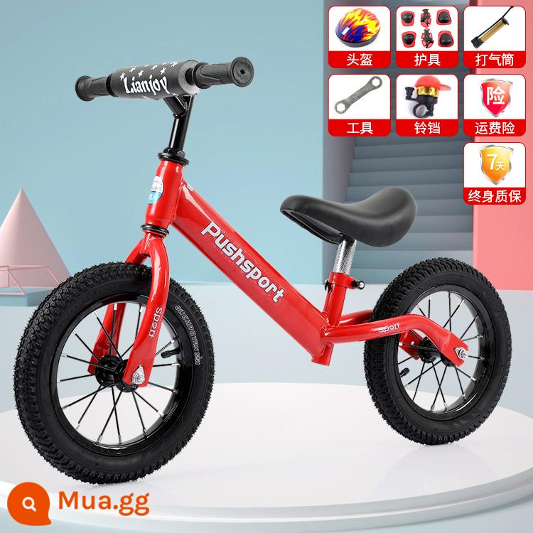 Xe thăng bằng trẻ em nhấp nháy xe 2 bánh yoyo đua 12 inch 14 inch xe trượt Scooter tự hành cho bé 2-3-6-7 tuổi - Lốp khí nén thép carbon cao 12 inch màu đỏ + túi quà tặng, thích hợp cho 85-120 cm