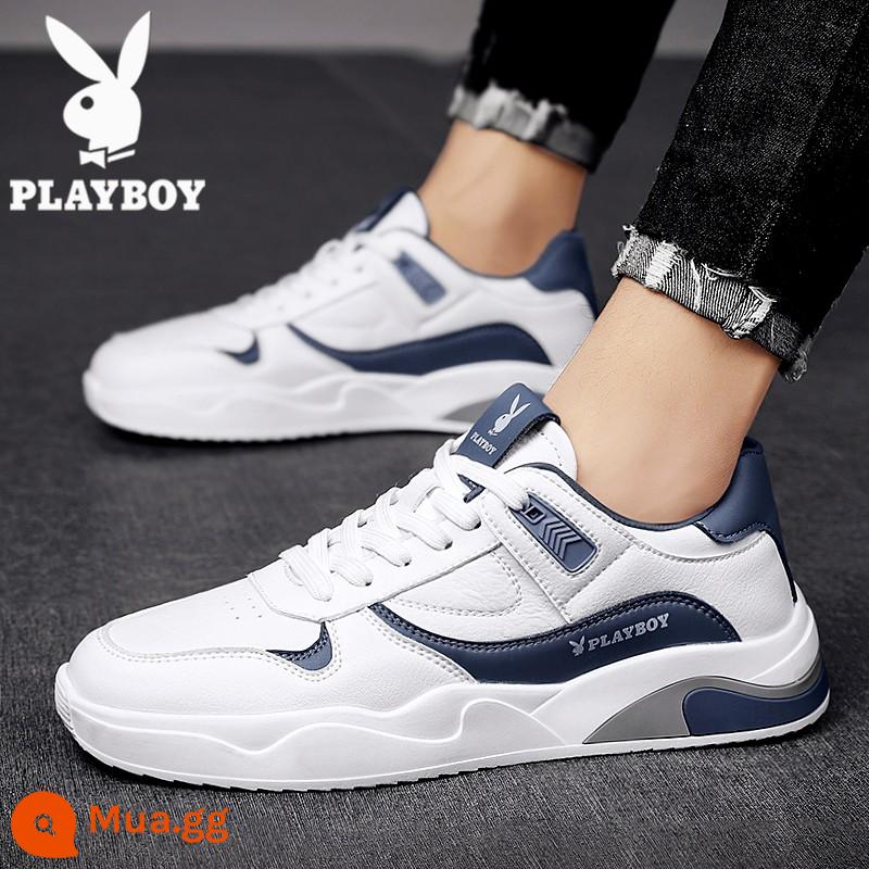 Giày Nam Playboy 2022 Mới Hợp Thời Trang Mùa Đông Giày Sneakers Vải Bố Plus Nhung Tất Cả Trận Đấu Giày Thường Nam - Xiao PL1611849 trắng xanh