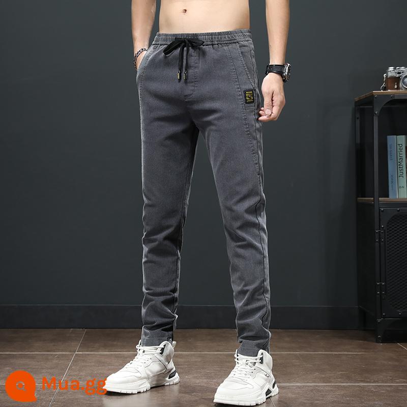 2023 mới nhỏ thẳng quần denim nam mùa hè mỏng phần xuân thu quần âu nam quần nam nam quần áo - Màu xám đậm