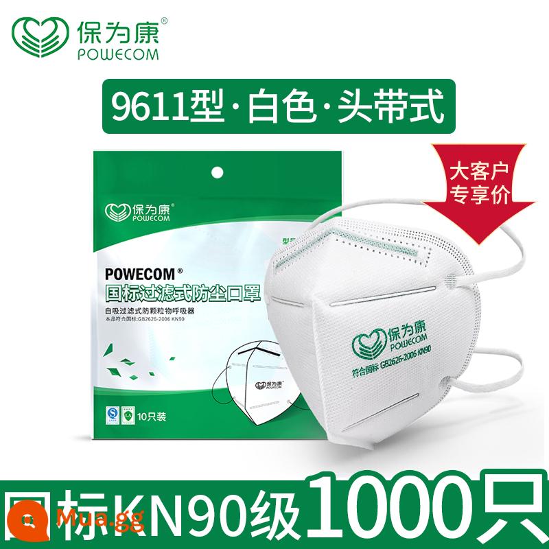 Mặt nạ Baoweikang kn90 9600 giọt bụi chống công nghiệp dùng một lần thoáng khí và đánh bóng bảo hiểm lao động mặt nạ miệng và mũi chính hãng - Còn hàng❤[KN90 gắn đầu màu trắng]*1000 miếng [Miễn phí lập hóa đơn]