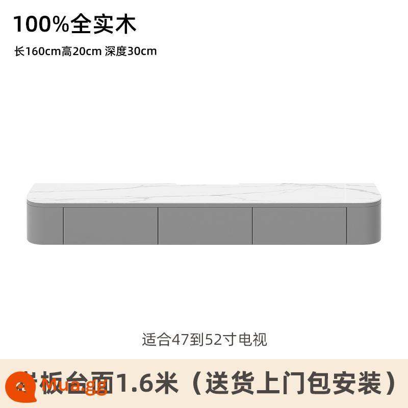 Tủ tivi treo tường gỗ treo tường lưu trữ phòng ngủ phòng khách nền tường căn hộ nhỏ màu trắng tủ tivi treo - Quả cam