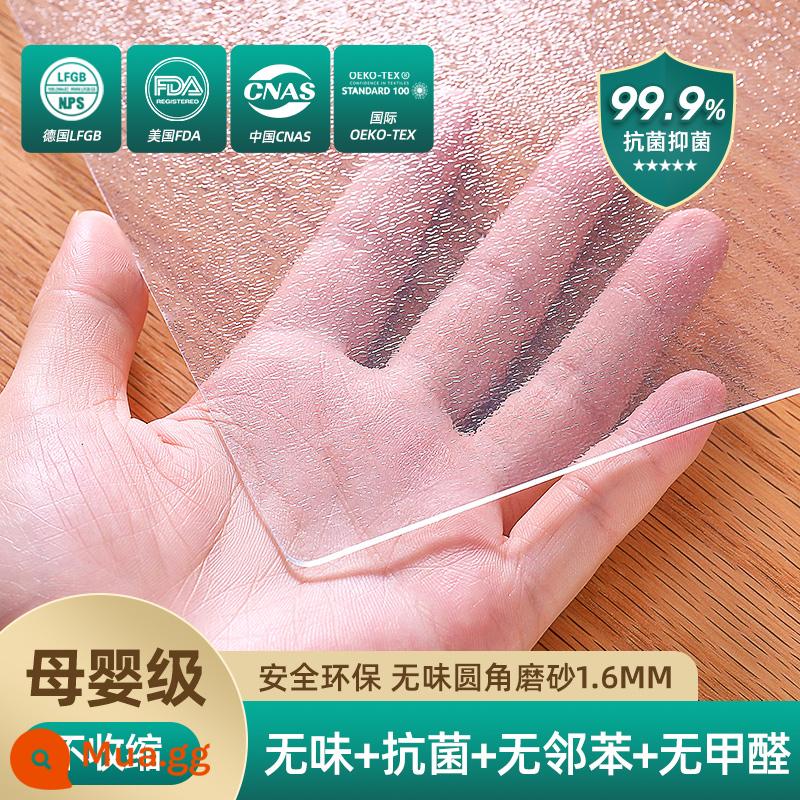 Máy tính để bàn bằng thủy tinh mềm PVC Tablecloth Waterproof and Anti -hot -free nhựa trong suốt bàn ăn trong suốt tấm đệm đệm đệm tinh thể - Tẩy tế bào chết khử mùi sáu trong một dành cho bà mẹ và trẻ em 1.6mm