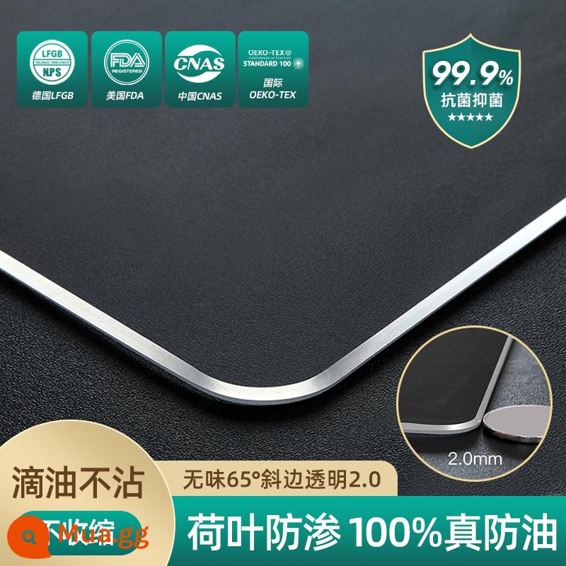 Máy tính để bàn bằng thủy tinh mềm PVC Tablecloth Waterproof and Anti -hot -free nhựa trong suốt bàn ăn trong suốt tấm đệm đệm đệm tinh thể - Cạnh huyền nano chống dầu lá sen trong suốt 2.0mm