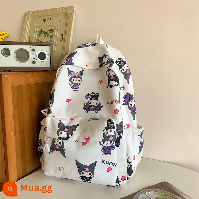 Kuromi Giai Điệu Ngọc Chó Schoolbag Nữ Trung Học Cơ Sở Ba Lô Học Sinh Tiểu Học Ba Lô Dành Cho Lớp 3 Đến Lớp 6 - Ba lô Kuromi White Love (Không có mặt dây chuyền)