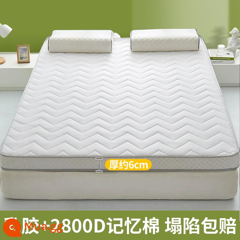 Nệm Cao Su Đệm Phòng Ngủ Nhà Giường Đôi Tatami Thảm Cho Thuê Đặc Biệt Xốp Ký Túc Xá Sinh Viên Đơn - Mẫu ba chiều - khoảng 6cm, màu trắng gợn sóng [chống nấm mốc và chống ẩm, mủ thật] có hàng, cần gấp