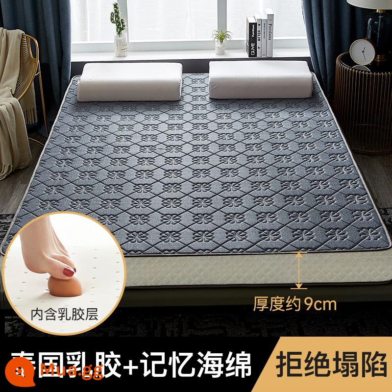 Nệm Cao Su Đệm Phòng Ngủ Nhà Giường Đôi Tatami Thảm Cho Thuê Đặc Biệt Xốp Ký Túc Xá Sinh Viên Đơn - Mẫu ba chiều - khoảng 10cm, màu xám cánh hoa [chống nấm mốc và chống ẩm, mủ thật] còn hàng, có sẵn gấp