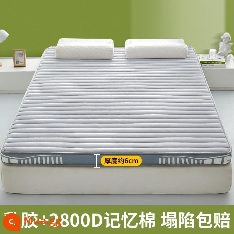 Đệm cao su phòng ngủ nhà tatami mat cho thuê đặc biệt 1 mét 5 miếng bọt biển thảm ký túc xá sinh viên đơn - Mẫu ba chiều - khoảng 6cm, sọc xám [chống nấm mốc và chống ẩm, mủ thật] có hàng, cần gấp