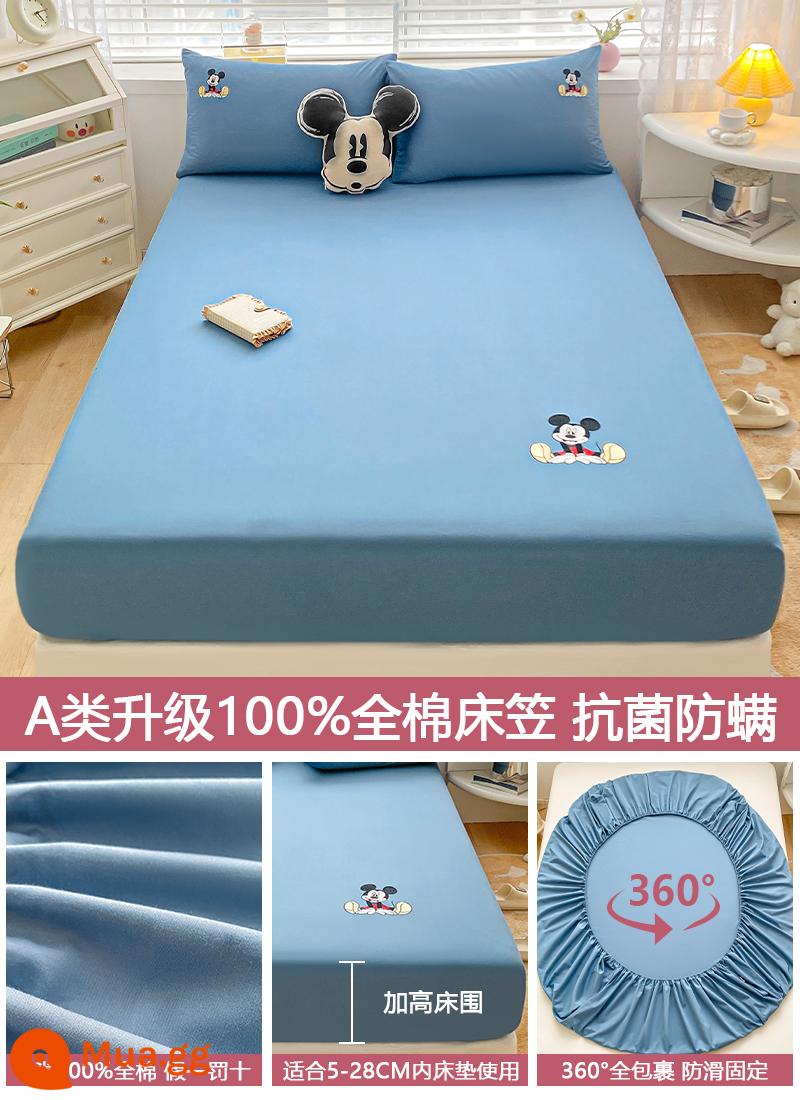 Ga trải giường bằng cotton nguyên chất được trang bị tấm đơn mảnh cotton chống bụi bao gồm tất cả các loại ga trải giường bao gồm túi ngủ nệm Simmons 2023 mới - ms bông mới được nâng cấp--Mickey-Bentleyland [Ủy quyền chính hãng của Disney]