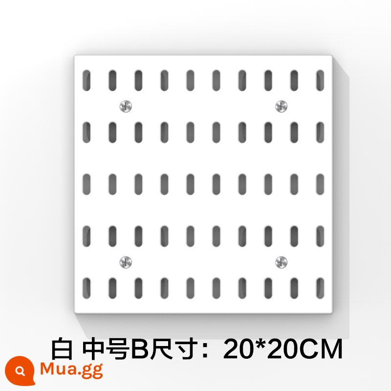 Không Đục Lỗ Hộ Gia Đình Lỗ Bảng Treo Tường Ký Túc Xá Nhà Bếp Treo Tường Nhà Tắm Vách Ngăn Treo Tường Kệ Đựng Đồ Phân Vùng - Trắng vừa B