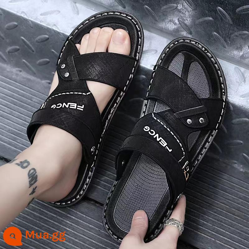 Bố Giày Sandal Nam Mùa Hè Ngoài Trời Đi Lái Xe Thể Thao Giải Trí Chống Trơn Trượt Khử Mùi Đáy Mềm Chịu Mài Mòn Dép Đi Biển - Mô hình phúc lợi cho người da đen