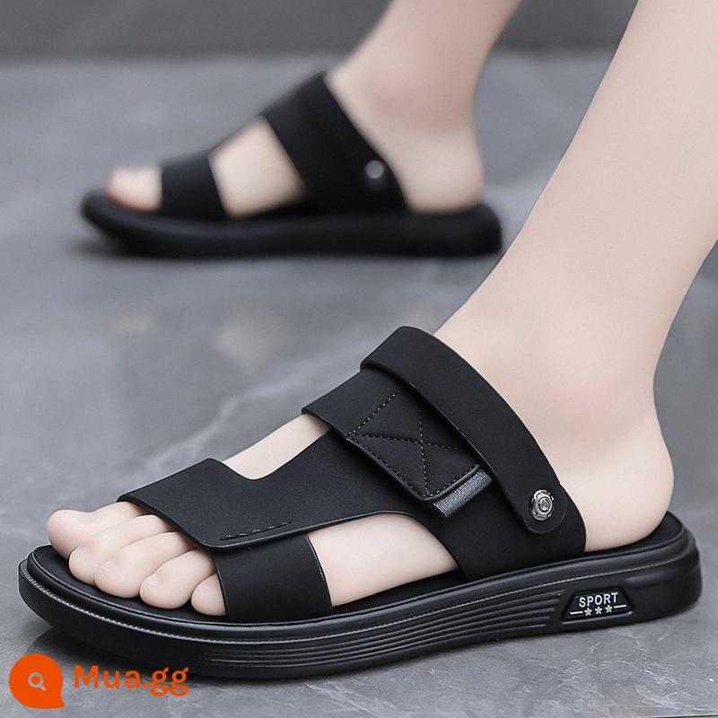 Bố Giày Sandal Nam Mùa Hè Ngoài Trời Đi Lái Xe Thể Thao Giải Trí Chống Trơn Trượt Khử Mùi Đáy Mềm Chịu Mài Mòn Dép Đi Biển - Đen-881