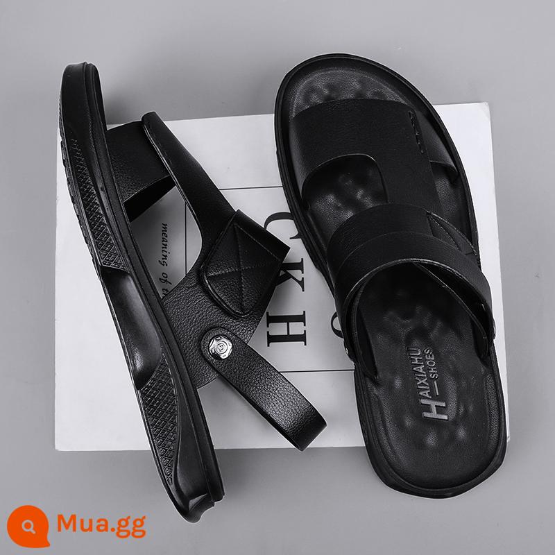 Bố Giày Sandal Nam Mùa Hè Ngoài Trời Đi Lái Xe Thể Thao Giải Trí Chống Trơn Trượt Khử Mùi Đáy Mềm Chịu Mài Mòn Dép Đi Biển - đen-3037