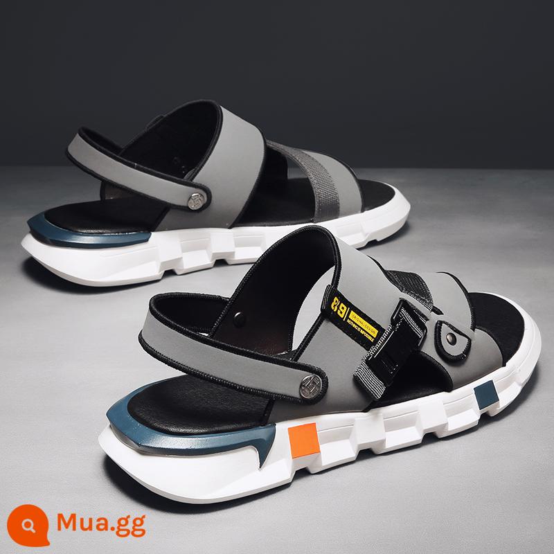 Bố Giày Sandal Nam Mùa Hè Ngoài Trời Đi Lái Xe Thể Thao Giải Trí Chống Trơn Trượt Khử Mùi Đáy Mềm Chịu Mài Mòn Dép Đi Biển - Xám-3320