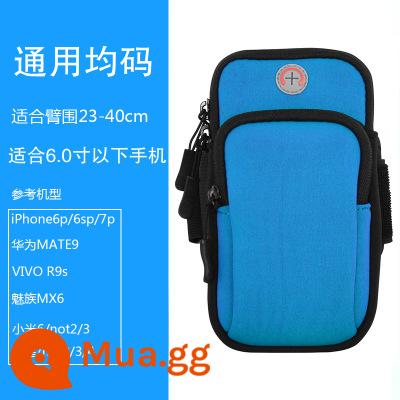 Điện thoại di động túi đeo tay chạy bộ túi thể thao điện thoại di động màn hình cảm ứng túi đeo tay túi ngoài trời thiết bị tập thể dục túi đeo tay thoáng khí túi đeo tay - Mẫu túi đôi nâng cấp Lake Blue [phổ thông trong phạm vi 15CM]