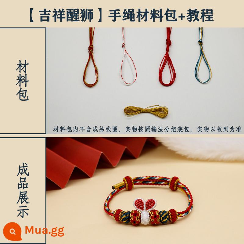 Handmade DIY Dệt Thỏ Năm Mới Tay Chất Liệu Dây Túi Tự Chế Đôi Tai Thỏ Dễ Thương Cặp Đôi Quà Tặng Handmade - Video hướng dẫn miễn phí về vật liệu vòng tay đánh thức sư tử tốt lành