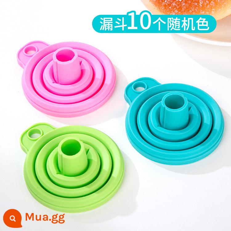 Phễu mini đa năng có thể gập lại phễu gia đình đường kính nhỏ silicone nhà bếp sáng tạo phễu đổ dầu - Juhui* [Mua 8 tặng 2 - tổng cộng 10] Phễu thu gọn bằng silicon