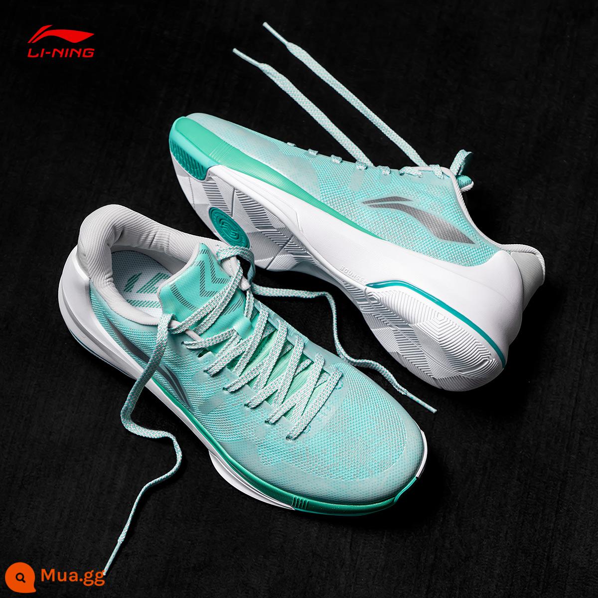 Giày bóng rổ Li Ning nam thu đông blitz Team thực chiến giày thể thao chuyên nghiệp giày nam chống mài mòn giày thể thao nam chính hãng - Xanh ngọc nhạt/Xám vi tinh thể (ABAP127)