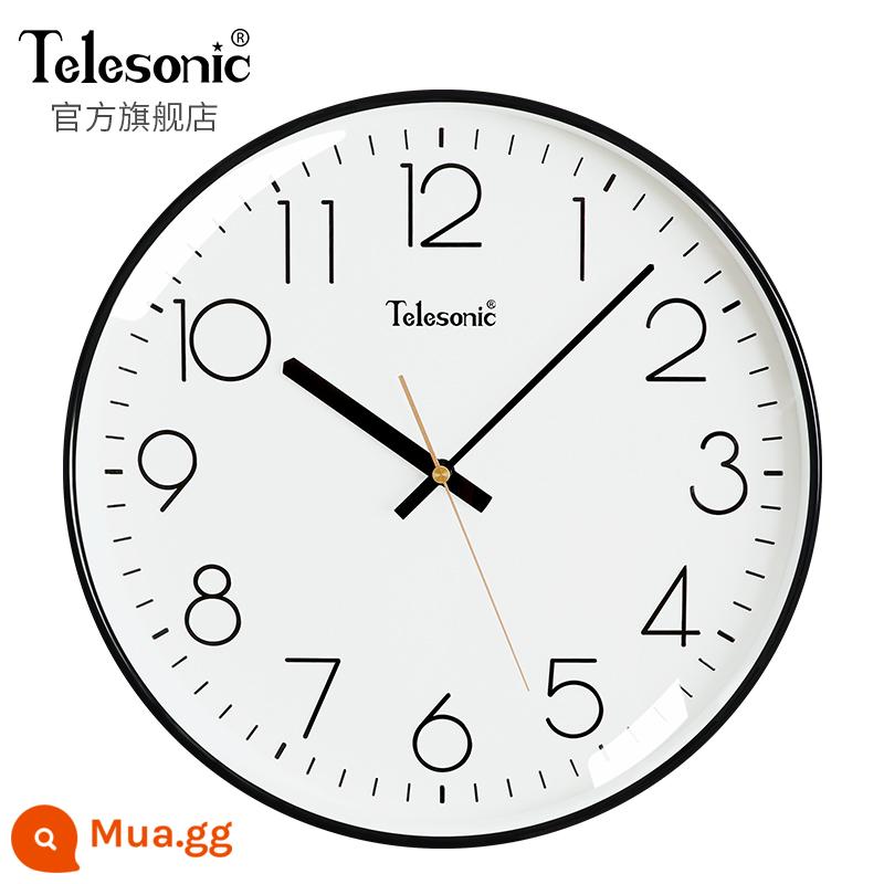 Telesonic/King Xingxing Modern Simple Watch Nhà phòng khách S yên tĩnh đồng hồ thời trang đồng hồ trang trí Bắc Âu - 12 inch màu đen (đường kính 30,5 cm) [chuyển động im lặng + thay thế 365 ngày]