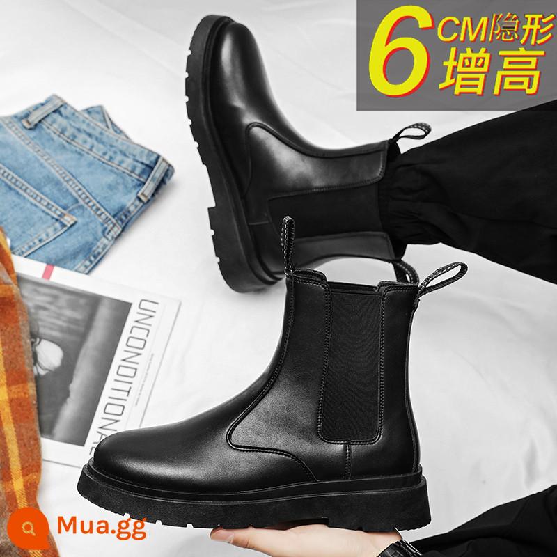 Mùa Thu Giày Chelsea Boot Nam Giày Bốt Martin Cao Dụng Cụ Thủy Triều Giày Ins Huệ Châu Giữa Ống Ngắn Ống Khói Thu Đông - Z226 đen [tăng chiều cao]