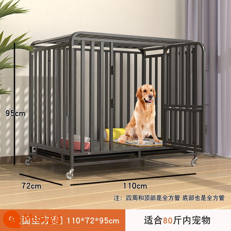 Chuồng chó chó lớn chó trung bình trong nhà có nhà vệ sinh hàng rào thú cưng Corgi Labrador Golden Retriever đậm và chắc chắn - Ống đầy đủ sáu mặt [110*72*95cm]❤ Thích hợp cho trọng lượng lên tới 80 pound