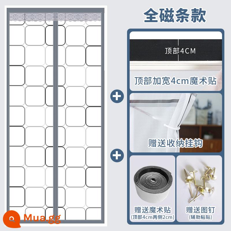 MIỄN PHÍ của lỗ không khí -rèm cửa không khí được điều trị mùa đông và phòng ngủ ấm phòng ngủ trong phòng ngủ trong suốt nhà bếp trong suốt - Lưới nam châm đầy đủ màu xám [gửi móc + Velcro] [chất lượng xuất khẩu]