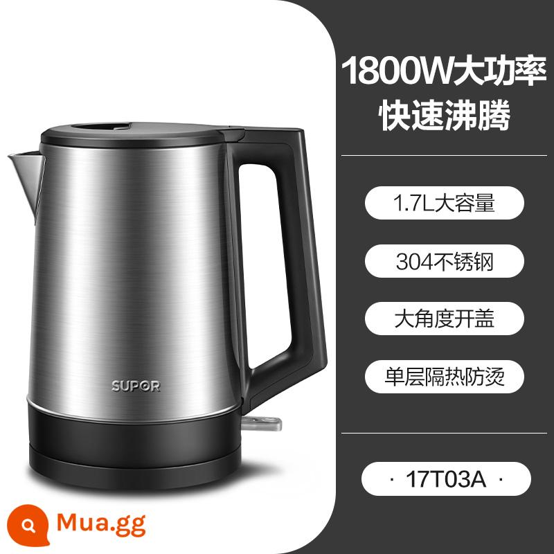 Supor Electric Kettle Home Sử dụng ấm đun nước tự động -off và cách nhiệt Một thân máy 304 Thép không gỉ Công suất lớn chính hãng - bạc