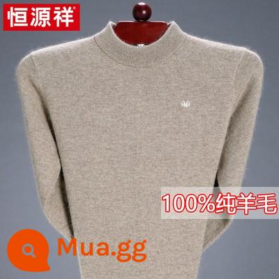 Áo len Henngyuan Xiangxiang nam 100%len nguyên chất Áo len dày Váy mùa đông Half -Cao cổ áo Midda -Midd - Lạc đà nửa cổ