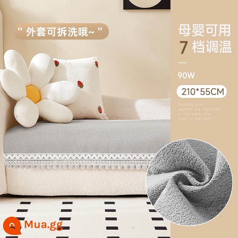 Chăn điện đặc biệt mùa đông Sanchun cho ghế sofa, đệm sưởi điện văn phòng nhỏ, sưởi ấm chân, tạo tác sưởi ấm - [210*55cm] Chenille màu xám quý ông (có thể tháo rời và giặt được)