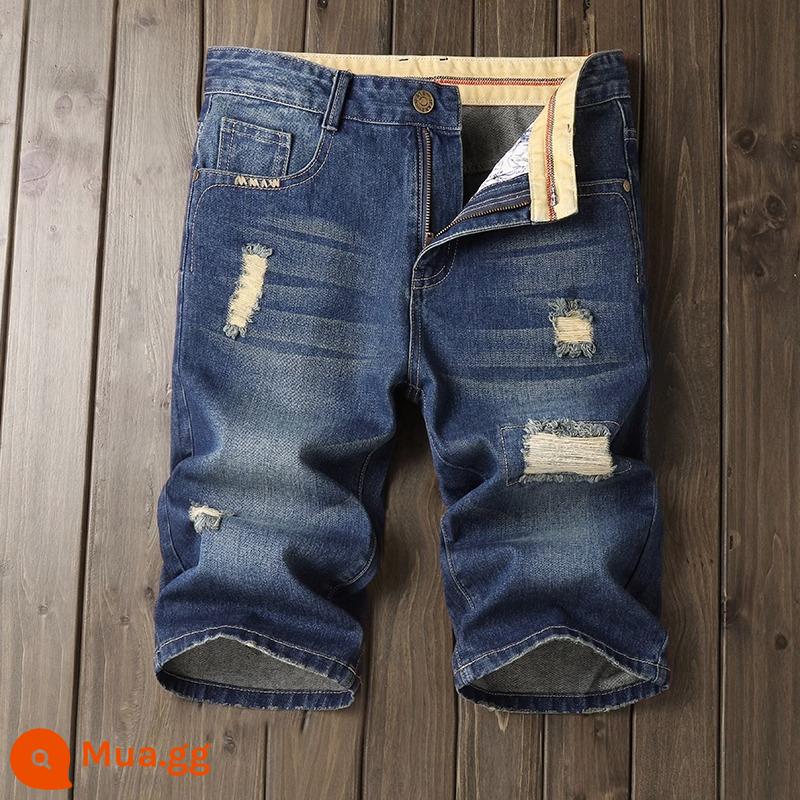 Jeanswest quần short denim nam mùa hè mỏng rộng co giãn năm điểm quần thẳng giản dị năm điểm quần ống túm nam - 8198 Nỗi nhớ