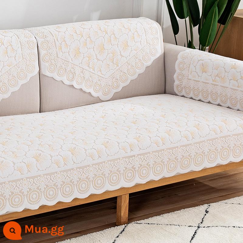 Ren sofa đệm vải sofa tựa lưng khăn tay vịn khăn bốn mùa phổ sofa khăn bọc vải đệm lưng khăn - bạch quả