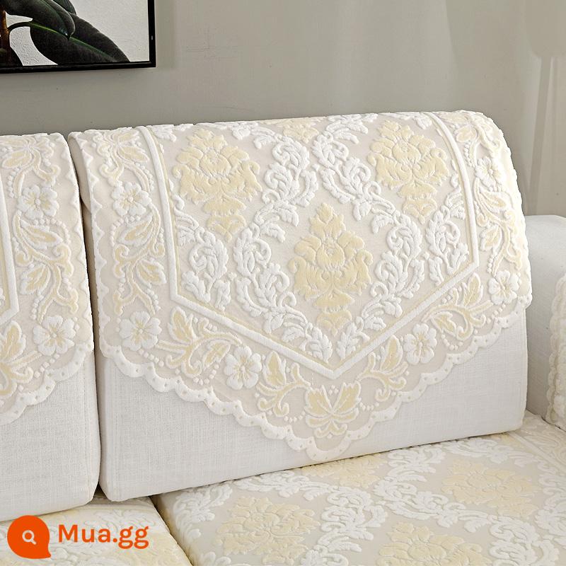 Ren Sofa Khăn Lưng Ghế Sofa Đệm Chống Trơn Trượt Bốn Mùa Đa Năng Khăn Trải Lưng Khăn Tay Ghế Sofa Vải Bọc - Hoa châu Âu-màu be