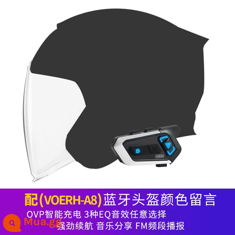 Đầu máy GSB mũ cứng mùa thu đông nam nữ chống sương mù nửa đầu xe điện pin đầu xám đầu máy mũ cứng - Mũ bảo hiểm GSB-268 + Bluetooth VOERH-A8 (nhận xét về mũ bảo hiểm)