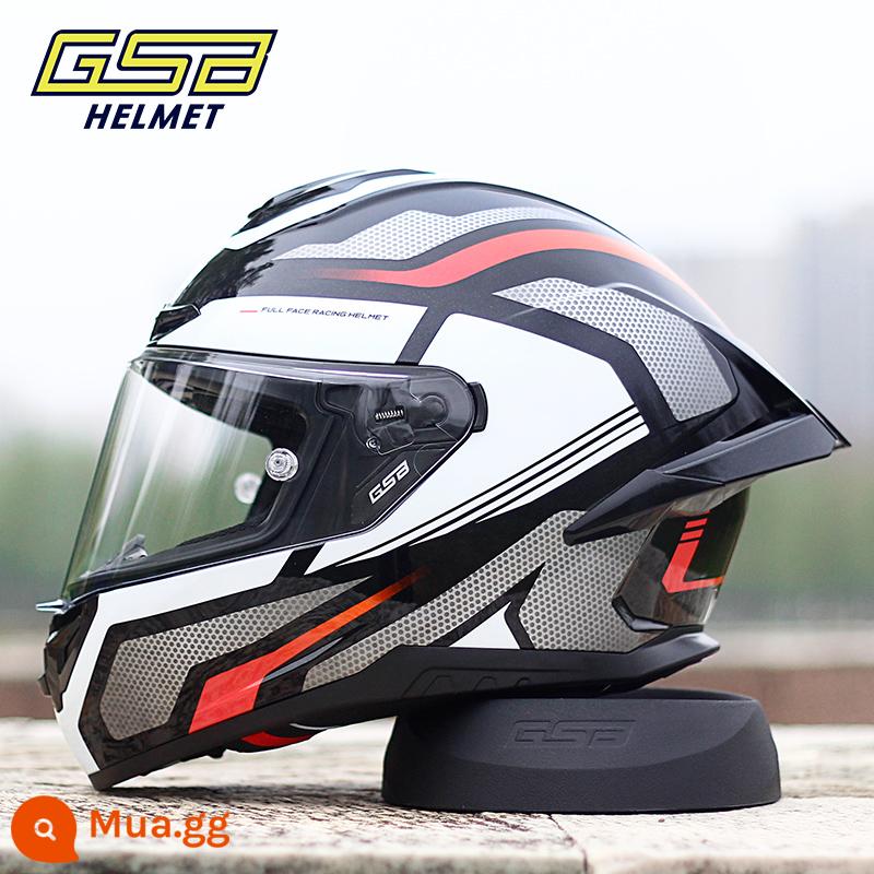 GSB Moto rcycle Mũ bảo hiểm Full Mũ bảo hiểm nam nữ Full-Bọc xe máy chống nắng Mũ bảo hiểm đi xe màu xám mũ bảo hiểm giải phóng mặt bằng - 361-GT Flying Spur/Đen (cánh sau lớn)