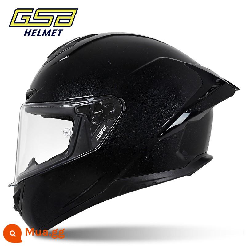 GSB Moto rcycle Mũ bảo hiểm Full Mũ bảo hiểm nam nữ Full-Bọc xe máy chống nắng Mũ bảo hiểm đi xe màu xám mũ bảo hiểm giải phóng mặt bằng - 361-GT đen bóng (cánh sau lớn)