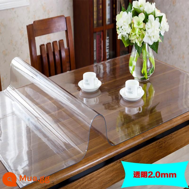 Khăn trải bàn nhựa PVC chống thấm nước và chống dầu thủy tinh mềm trải bàn dùng một lần bàn cà phê miếng lót khăn trải bàn khăn trải bàn tấm pha lê - Thân thiện với môi trường và minh bạch 2.0