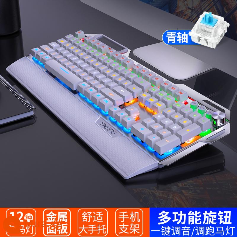 Thể Thao Điện Tử Cơ Bộ Chuột Xanh Trục Đen Trục Núm Đa Năng Máy Tính Để Bàn Laptop Game Văn Phòng - K1OO [trục trắng xanh] phiên bản núm 108 phím