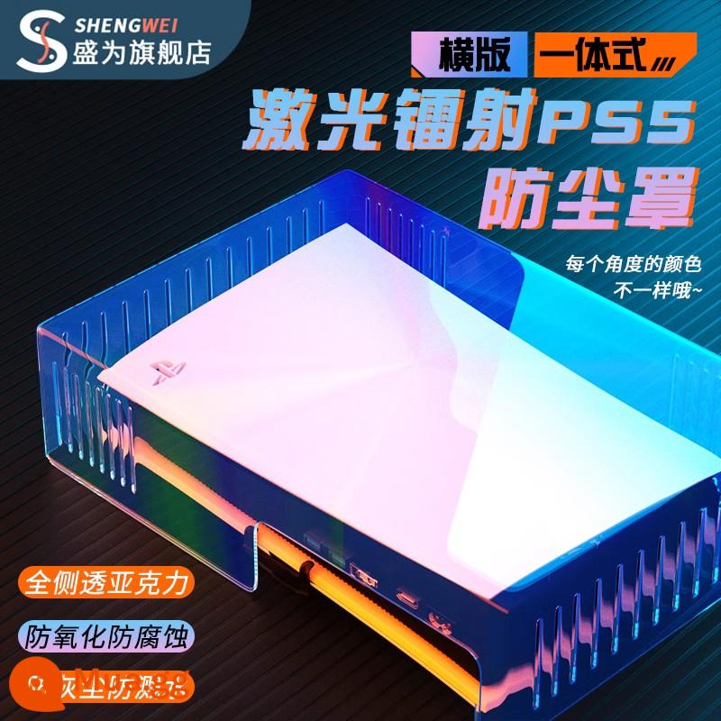 Túi lưu trữ Shengwei ps5 đeo vai PS5 Slim bảng điều khiển trò chơi ba lô tiện lợi Đế PS4 tay cầm đôi xách tay hộp đựng đĩa trò chơi túi ngủ túi che bụi hộp vỏ cứng đi mỏng - [Phong cách mới 2023] Laser Laser☆PS5 Tấm che bụi ngang★Chống oxy hóa ăn mòn