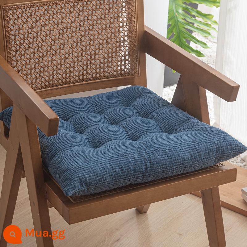 Ren Định Hạt Ngô 9 Chân Đệm Đệm Ghế Văn Phòng Học Sinh Đệm Sofa Tất Nam Thảm Mùa Đông Màu Đệm - Hạt ngô xanh denim