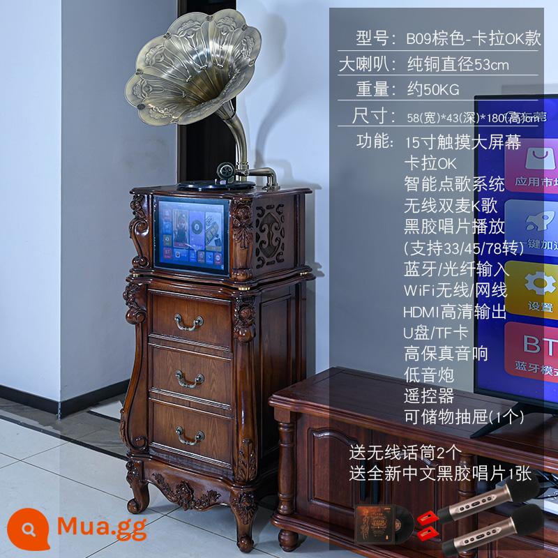 Jinmo máy quay đĩa retro phòng khách Mỹ Châu Âu Trung Quốc máy ghi đĩa vinyl cổ điển karaoke máy quay đĩa - Model karaoke BLB09-màn hình lớn cảm ứng giọng nói của Tiểu Ái