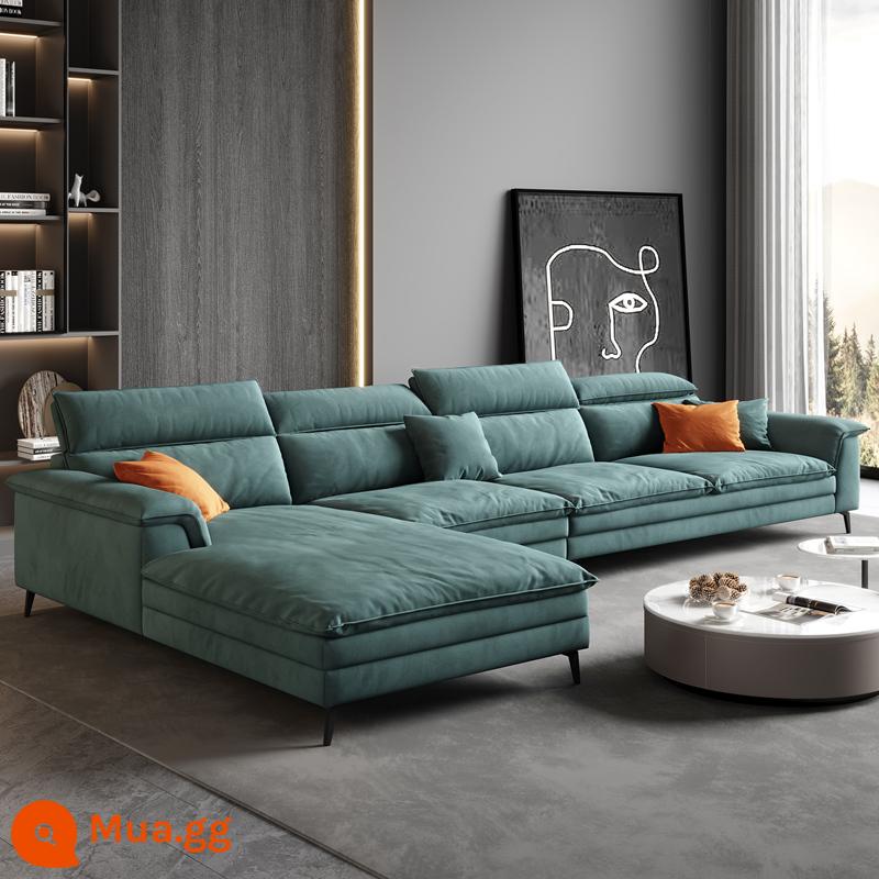 Ý tối giản công nghệ nhung cao su vải sofa căn hộ nhỏ nhà phòng khách hiện đại đơn giản thẳng hàng hoàng phi kết hợp - Peacock Blue [Trả góp không lãi suất]