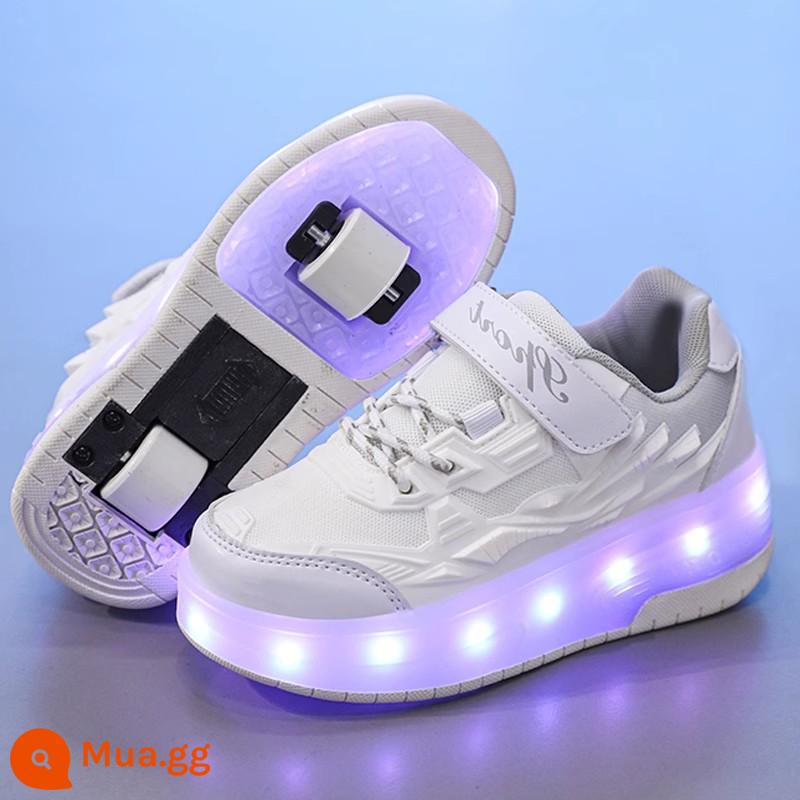 Bé Gái Heelys Mùa Xuân Thu 2024 Trẻ Em Mới Đôi Lăn Bé Gái Hợp Thời Trang Con Lớn Vô Hình Giày Trượt Patin - Trắng xám [Mẫu bán chạy nhất]